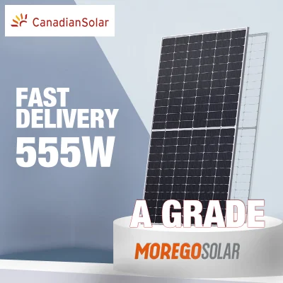 Entrega rápida Panel fotovoltaico canadiense de media celda de 182 mm 550W 555W Paneles solares para sistema de energía solar